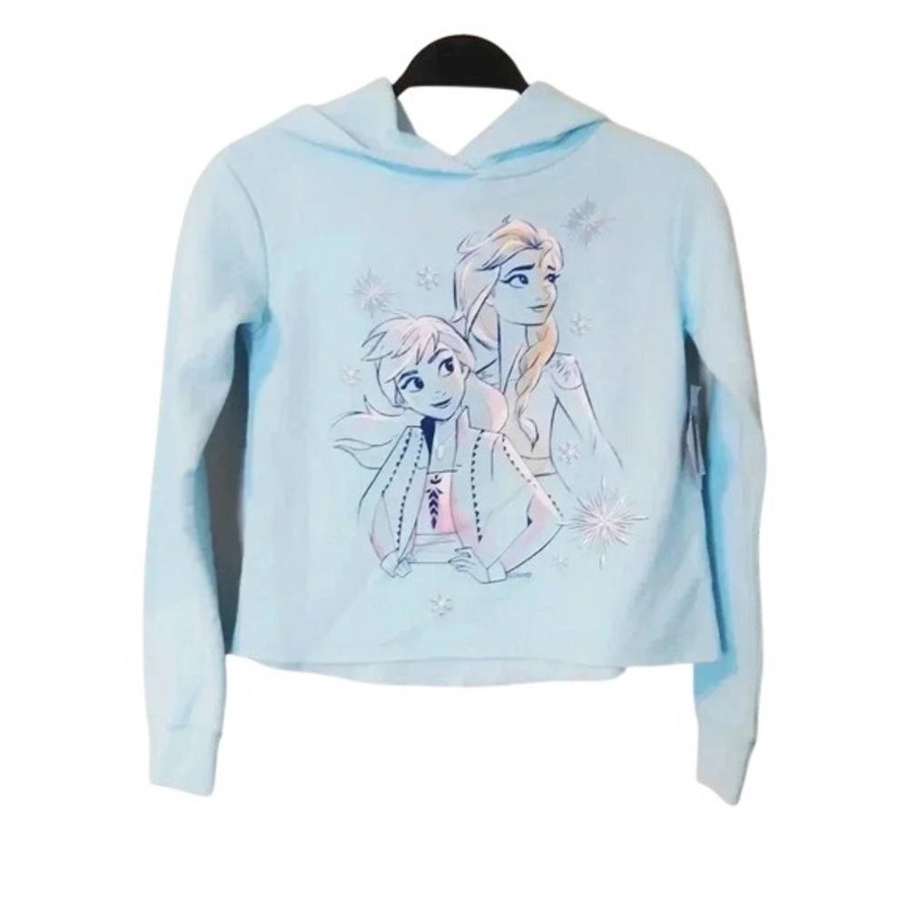 Justice Active Kids Girls Frozen 2 Anna Elsa Hooded Sweatshirt Blue Size 10 NWT